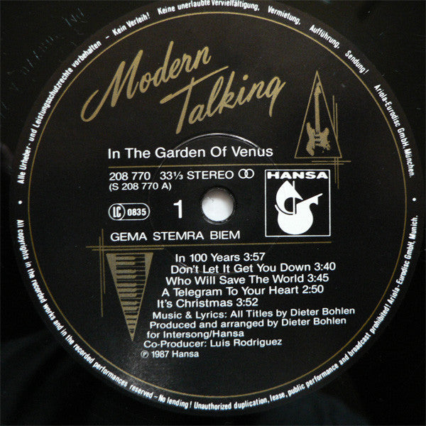 Modern Talking -In The Garden Of Venus - The 6th Album