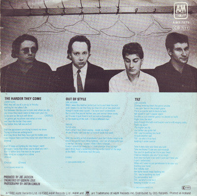 Joe Jackson Band -The Harder They Come / Out Of Style / Tilt