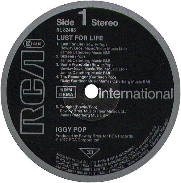 Iggy Pop -Lust For Life