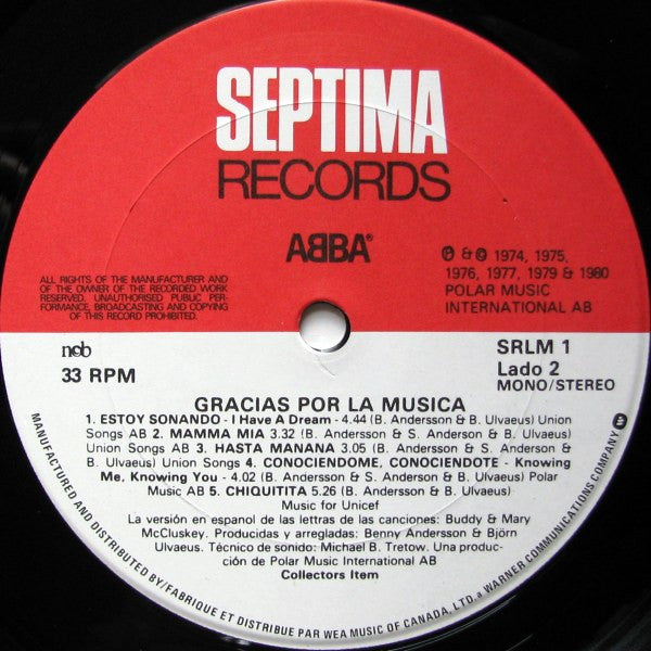 ABBA - Gracias Por La Musica