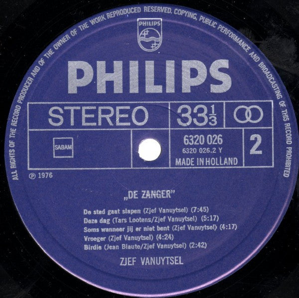 Zjef Vanuytsel -De Zanger