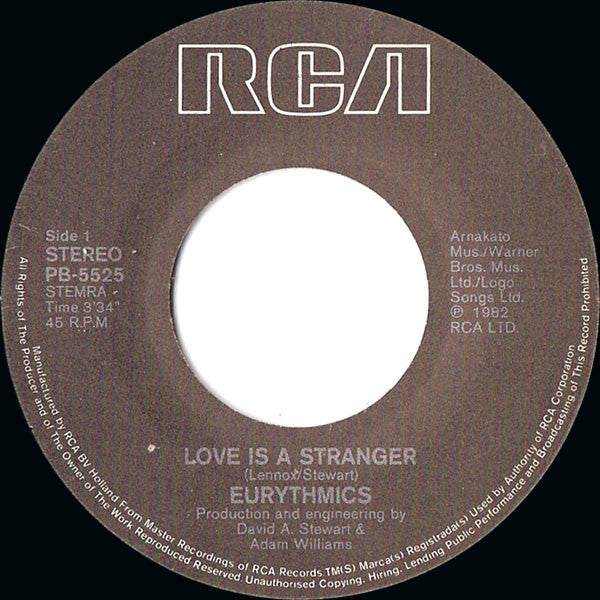 Eurythmics -Love Is A Stranger