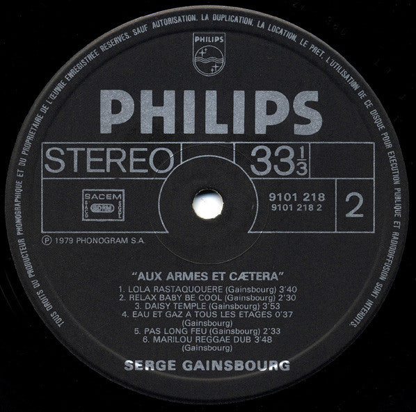 Gainsbourg* -Aux Armes Et Cætera