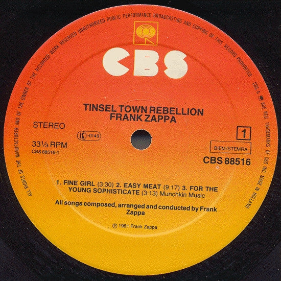 Frank Zappa -Tinsel Town Rebellion