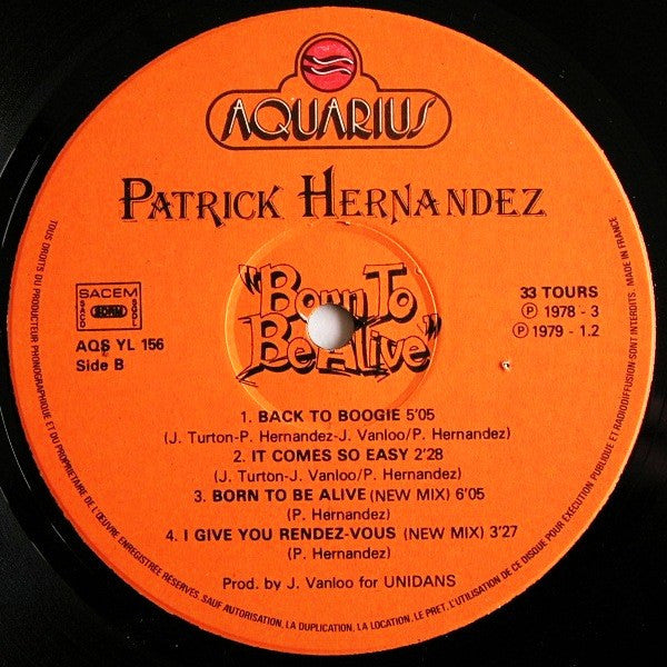 Patrick Hernandez -Born To Be Alive