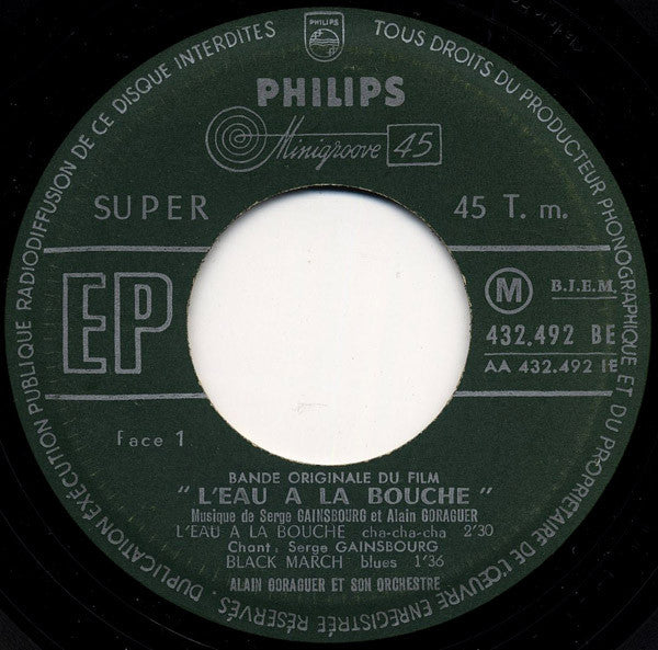 Serge Gainsbourg -Bande Originale Du Film "L'eau À La Bouche"