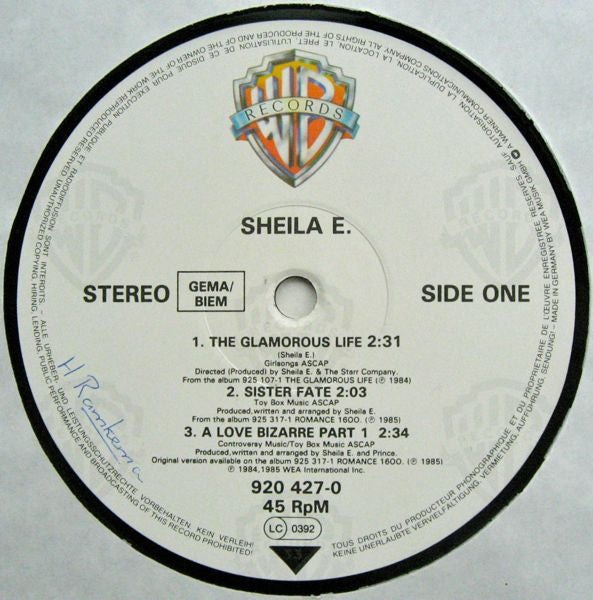 Sheila E. -Special Medley Of The Glamorous Life / Sister Fate / A Love Bizarre