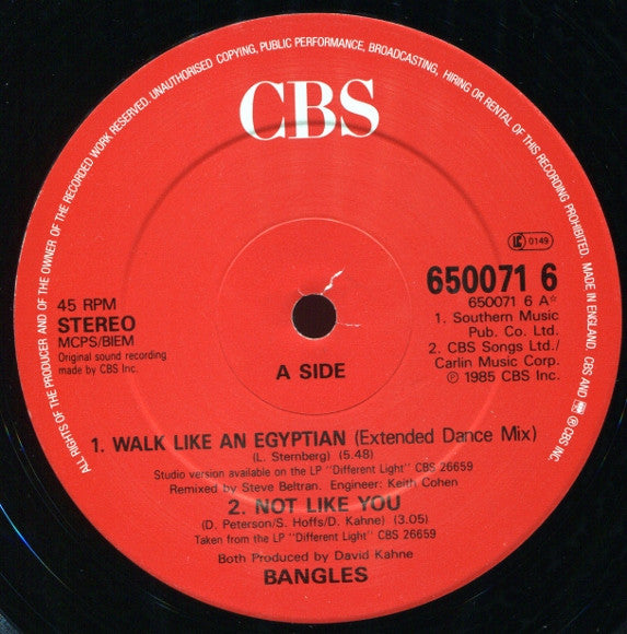 Bangles -Walk Like An Egyptian