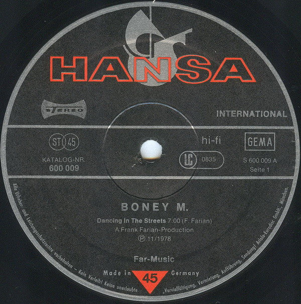 Boney M. -Dancing In The Streets / Mary's Boy Child / Oh My Lord