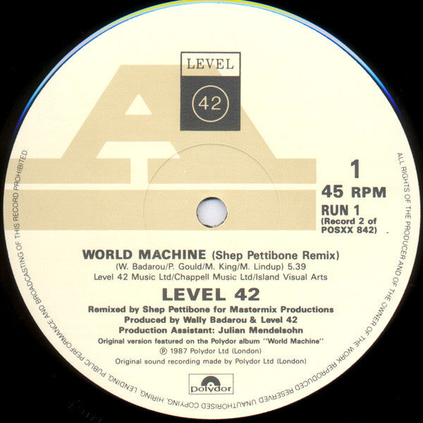 Level 42 -Running In The Family (Extended Version) / World Machine (Shep Pettibone Mix)