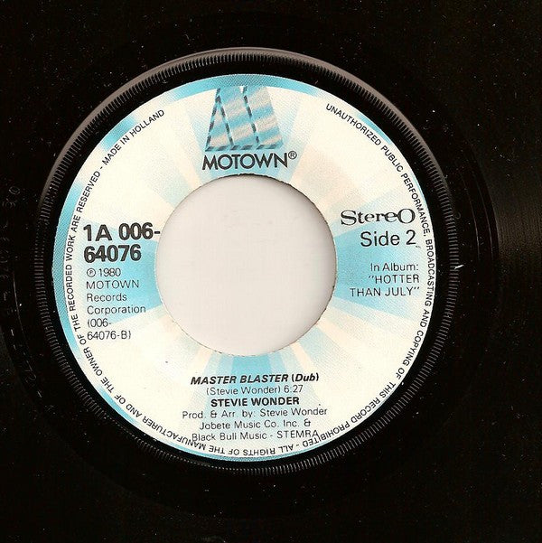 Stevie Wonder -Master Blaster (Jammin')