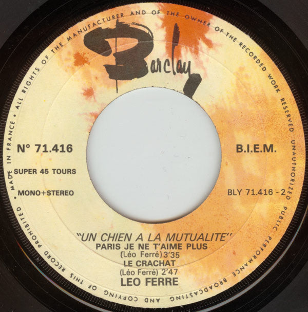 Léo Ferré -Un Chien A La Mutualité