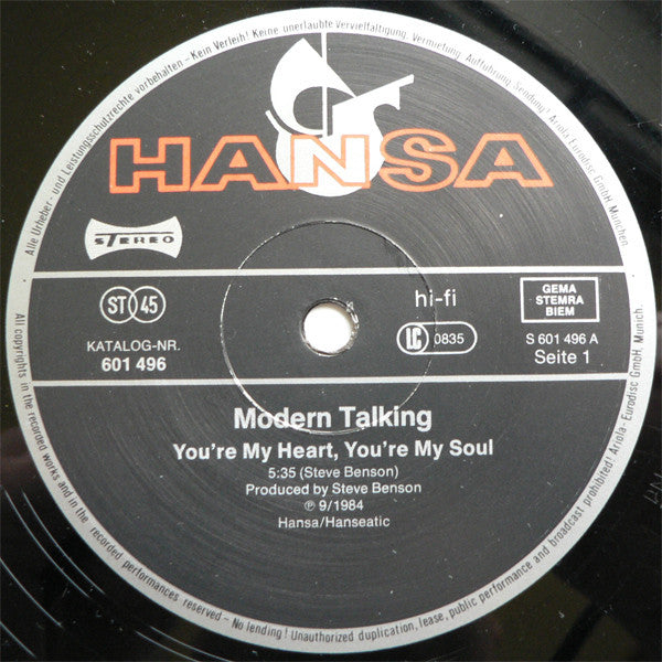 Modern Talking -You're My Heart, You're My Soul