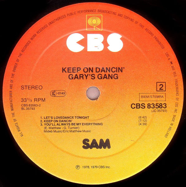 Gary's Gang -Keep On Dancin'
