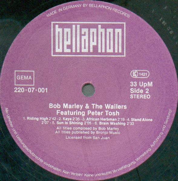 Bob Marley & The Wailers Featuring Peter Tosh -Bob Marley & The Wailers Featuring Peter Tosh