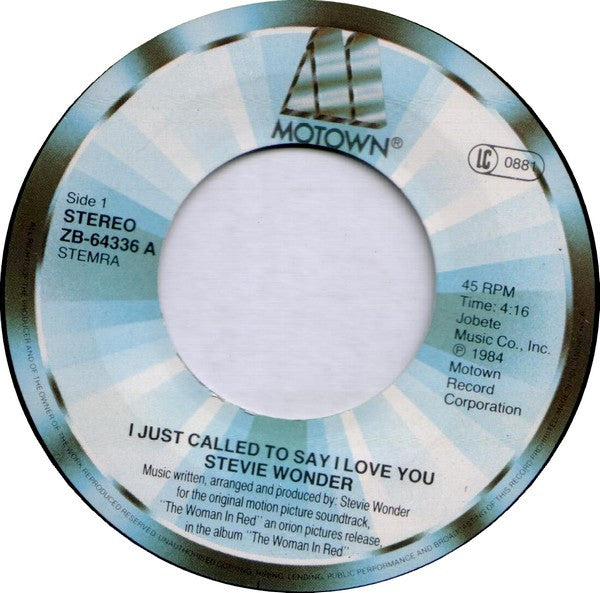 Stevie Wonder -I Just Called To Say I Love You