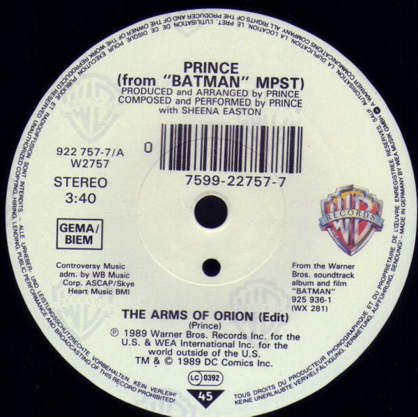 Prince With Sheena Easton -The Arms Of Orion