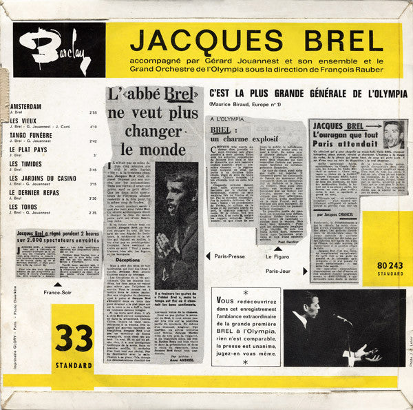 Jacques Brel -Olympia 64