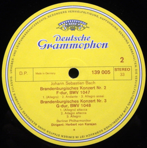Herbert von Karajan, Berliner Philharmoniker - Bach* - Brandenburgische Konzerte Nr. 1, 2 &amp; 3