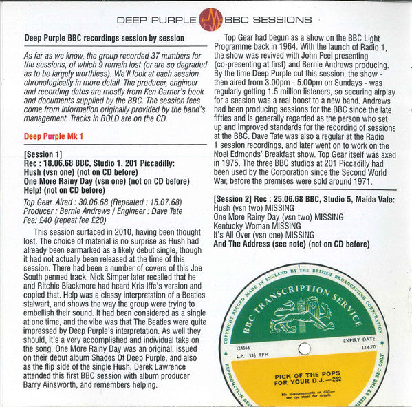 Deep Purple -The BBC Sessions 1968 - 1970