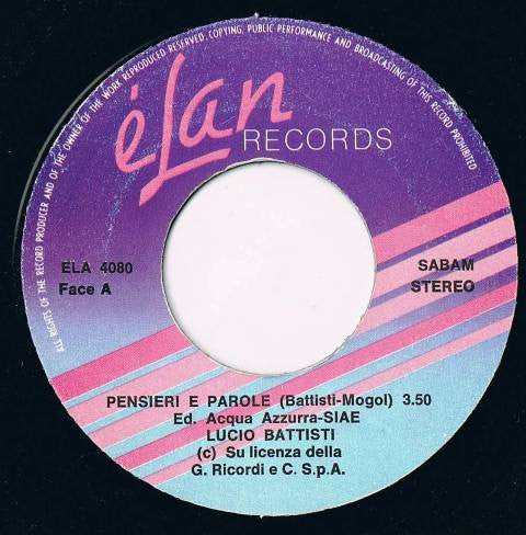 Lucio Battisti -Pensieri E Parole / 29 Settembre