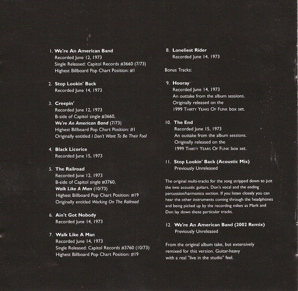 Grand Funk* -We're An American Band