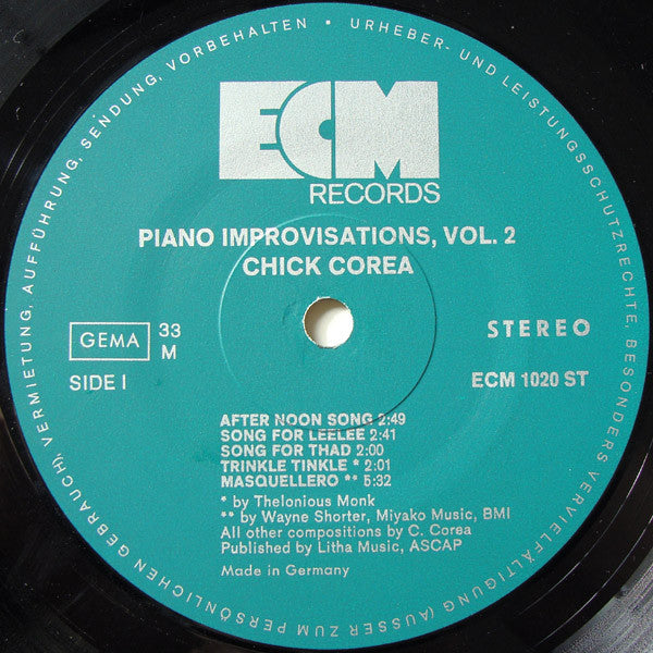 Chick Corea - Piano Improvisations Vol. 2