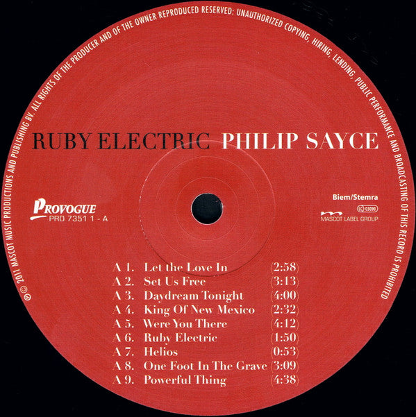 Philip Sayce -Ruby Electric