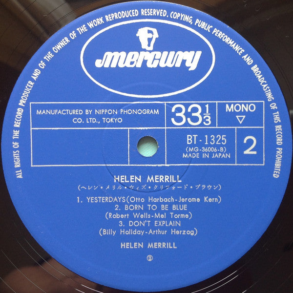 Helen Merrill = ヘレン・メリル* -Helen Merrill = ヘレン・メリル・ウィズ・クリフォード・ブラウン