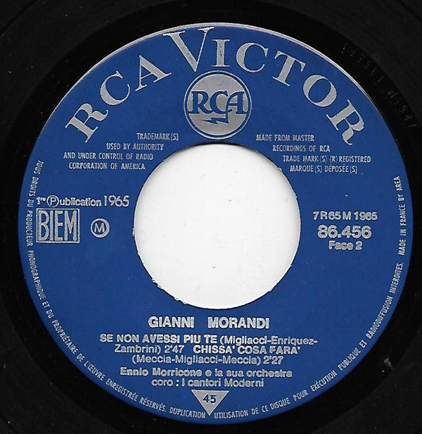 Gianni Morandi -I Ragazzi Dello Shake / Quando Sarai Lontana / Se Non Avessi Più Te / Chissà Cosa Farà