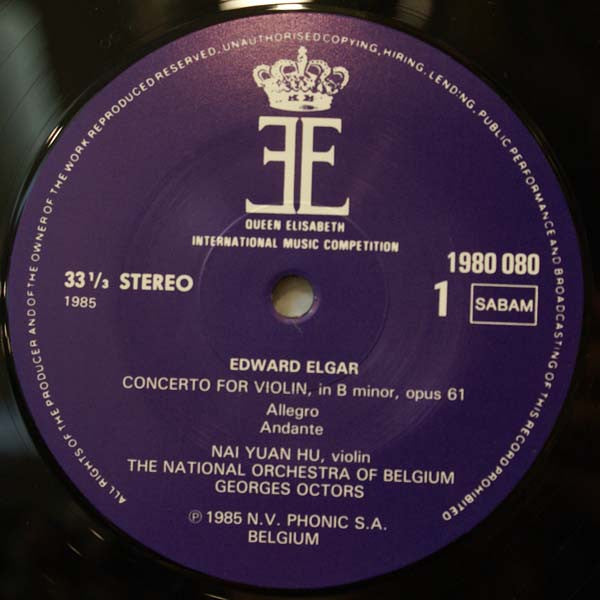 Nai Yuan Hu, The National Orchestra Of Belgium*, Georges Octors -Edward Elgar - Violin Concerto, Opus 61