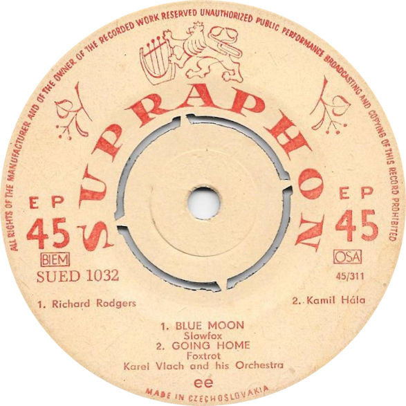 Karel Vlach And His Orchestra* -Blue Moon / Going Home / I'm In The Mood For Love / Once In A While