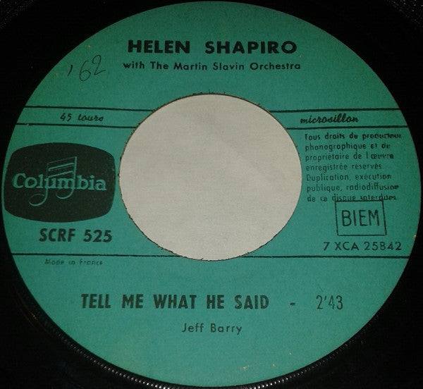 Helen Shapiro -Tell Me What He Said / I Apologise