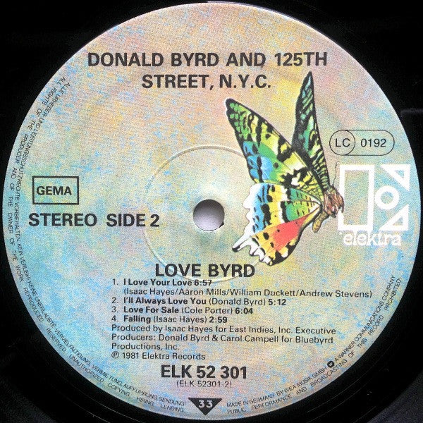 Donald Byrd And 125th Street, N.Y.C.* -Love Byrd