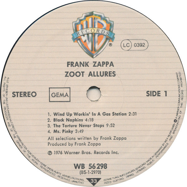 Zappa* -Zoot Allures