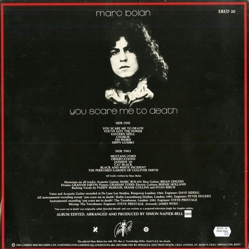 Marc Bolan -You Scare Me To Death