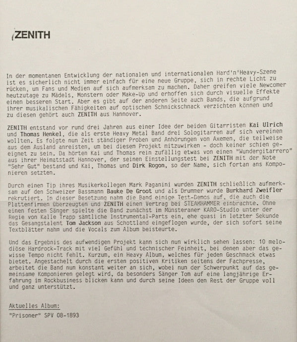 Zenith (23) -Prisoner