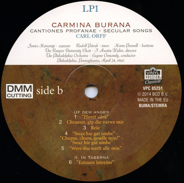 Eugene Ormandy, Carl Orff, The Philadelphia Orchestra, The Rutgers University Choir - Carmina Burana