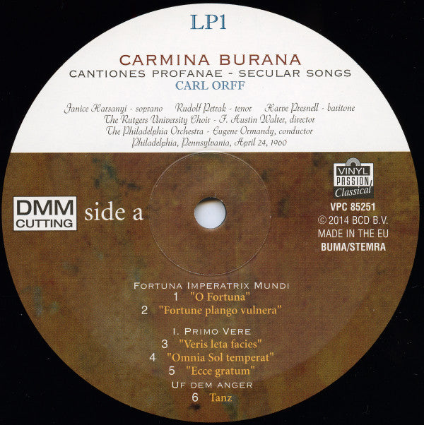 Eugene Ormandy, Carl Orff, The Philadelphia Orchestra, The Rutgers University Choir - Carmina Burana