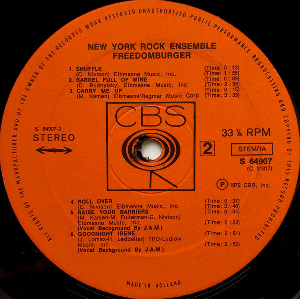 New York Rock Ensemble* -Freedomburger