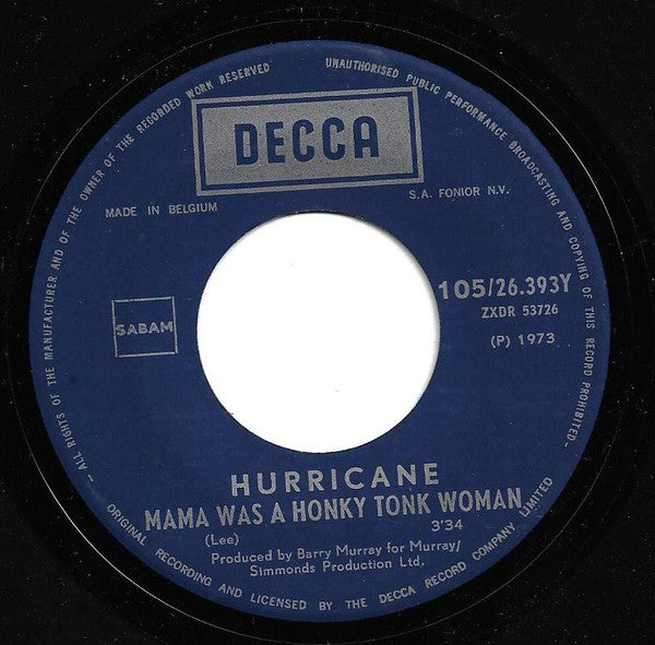 Hurricane (22) -Mama Was A Honky Tonk Woman  / Shakin' An' Breakin'