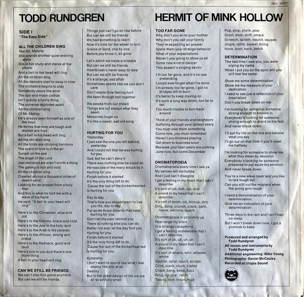Todd Rundgren -Hermit Of Mink Hollow