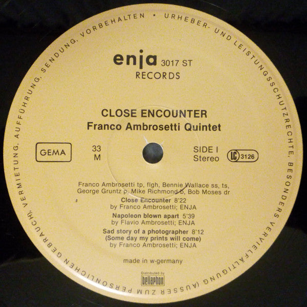 Franco Ambrosetti Quintet With Bennie Wallace - Close Encounter