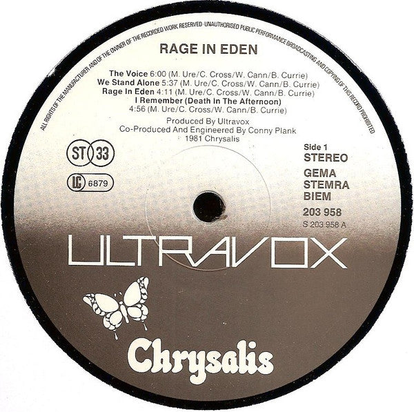 Ultravox -Rage In Eden