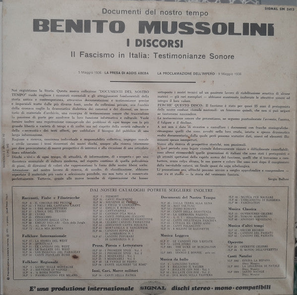 Benito Mussolini -Il Fascismo In Italia: I Discorsi