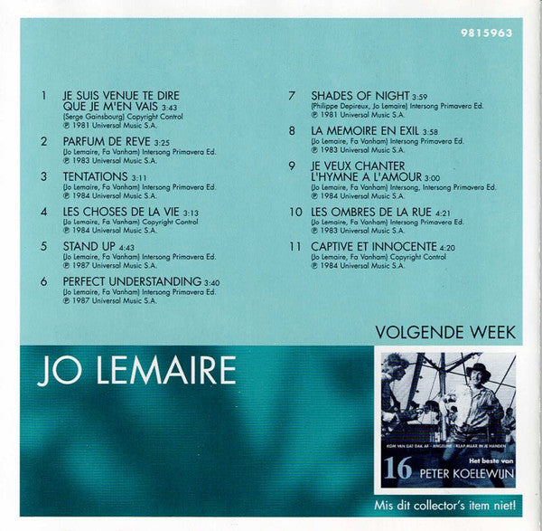 Jo Lemaire -Het Beste Van Jo Lemaire