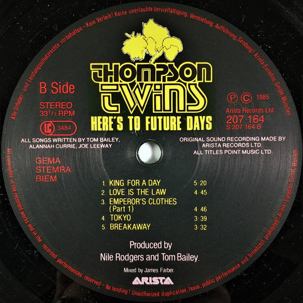 Thompson Twins -Here's To Future Days