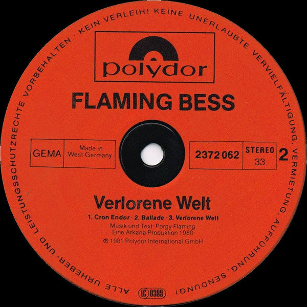 Flaming Bess -Verlorene Welt