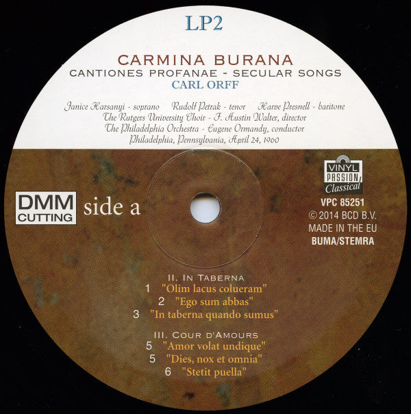 Eugene Ormandy, Carl Orff, The Philadelphia Orchestra, The Rutgers University Choir - Carmina Burana