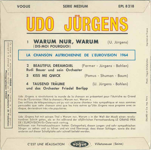 Udo Jürgens -Warum Nur, Warum = Dis-Moi Pourquoi